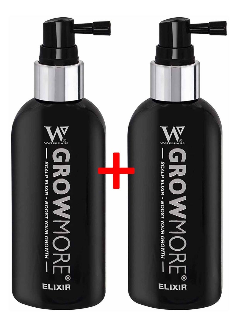 Watermans Grow Me Watermans Best Hair Growth Serum Grow More Elixir® (2 pieces) - Hair Growth & Hair Thickening Leave In Topical Scalp Treatment (Scalp Only), 100Ml  - Image 1