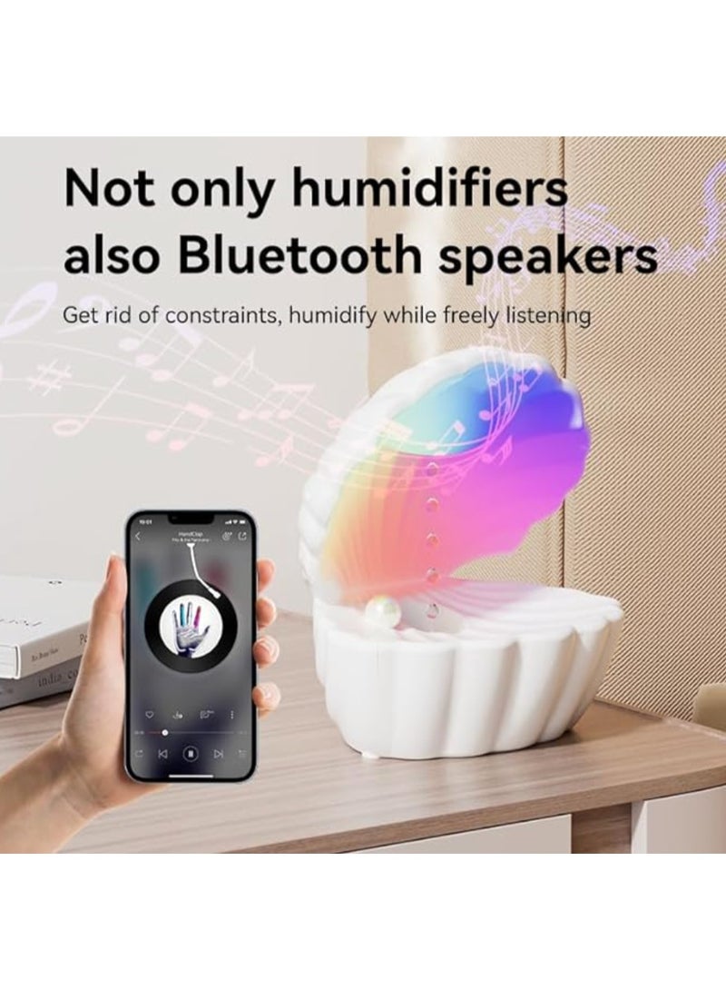 مرطب هواء مضاد للجاذبية، مرطب هواء بالتنقيط سعة 550 مل، مرطب هواء بإضاءة بسبعة ألوان، رذاذ بارد بتقنية الموجات فوق الصوتية مع مكبر صوت، مناسب للمنزل والمكتب - Image 1