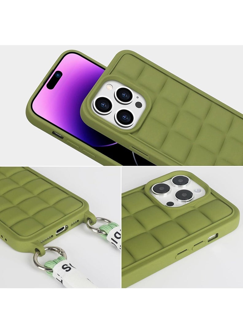 Theodor - Crossbody Cute Lanyard Strap Case For iPhone 14 Pro Max Necklace Cord Candy Silicone Soft Cover Green - Image 1