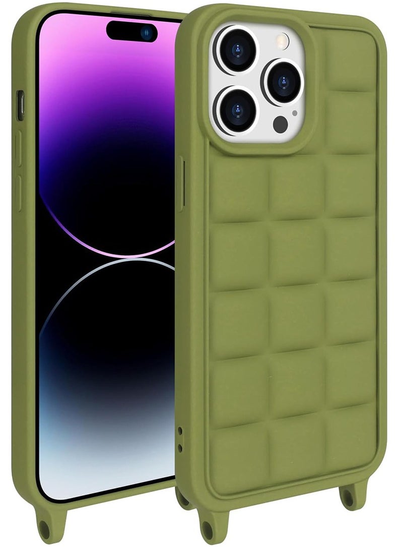 Theodor - Crossbody Cute Lanyard Strap Case For iPhone 14 Pro Max Necklace Cord Candy Silicone Soft Cover Green - Image 1