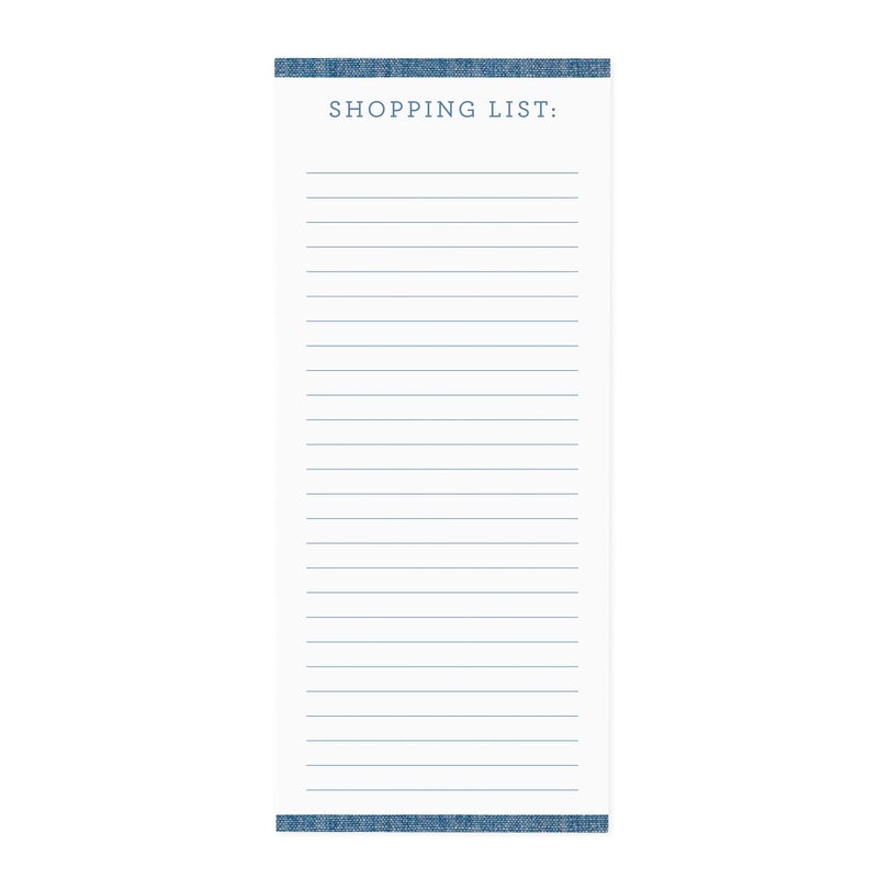 Graphique Magnetic Notepad, Chambray â€“ 100 Sheets, 4â€ x 9.25â€ x .5â€ â€“ Front Says, â€œShopping Listâ€, Sticks to Any Magnetic Surface, Perfect for Shopping and Grocery Lists, Makes a Great Gift - Image 1