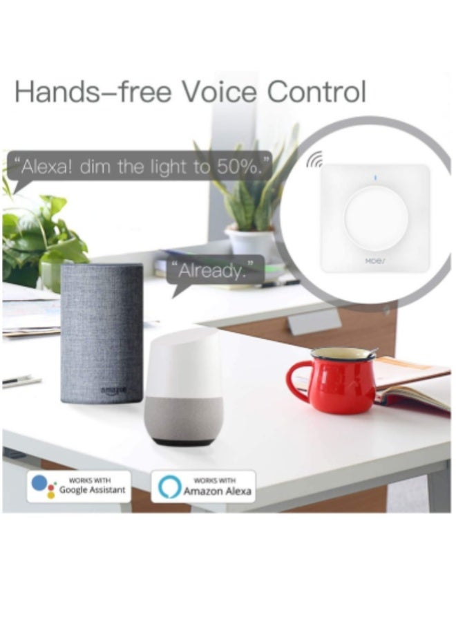MOES WiFi Smart Rotary LED Dimmer Switch with Touch Control, Timer, Brightness Memory – Works With Google Assistant via Tuya/Smart Life App – White - Image 3