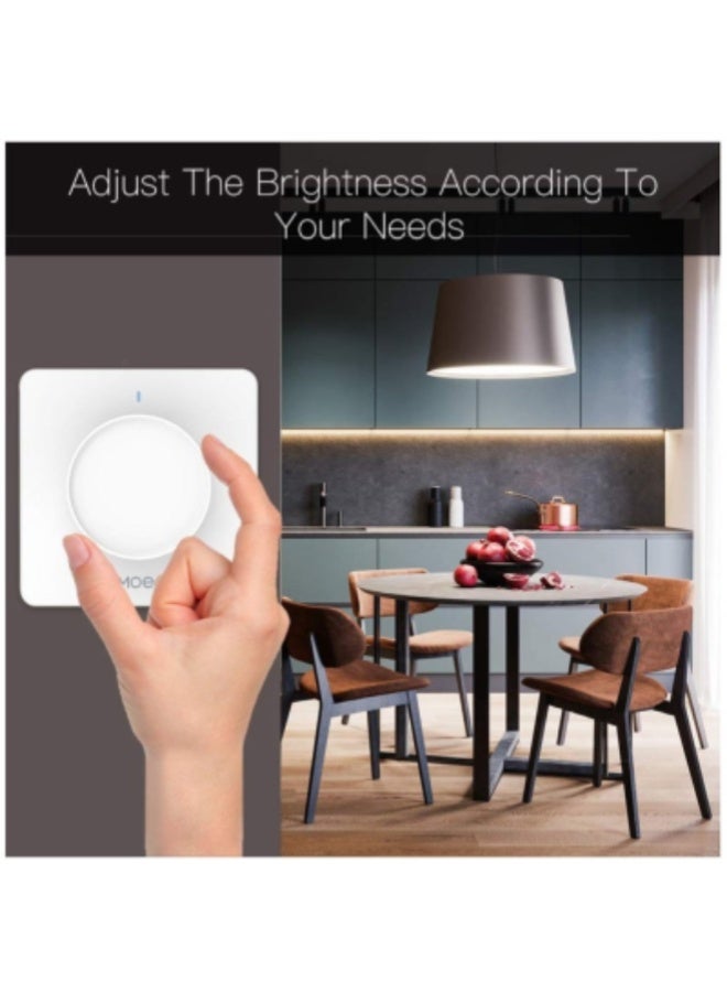 MOES WiFi Smart Rotary LED Dimmer Switch with Touch Control, Timer, Brightness Memory – Works With Google Assistant via Tuya/Smart Life App – White - Image 2