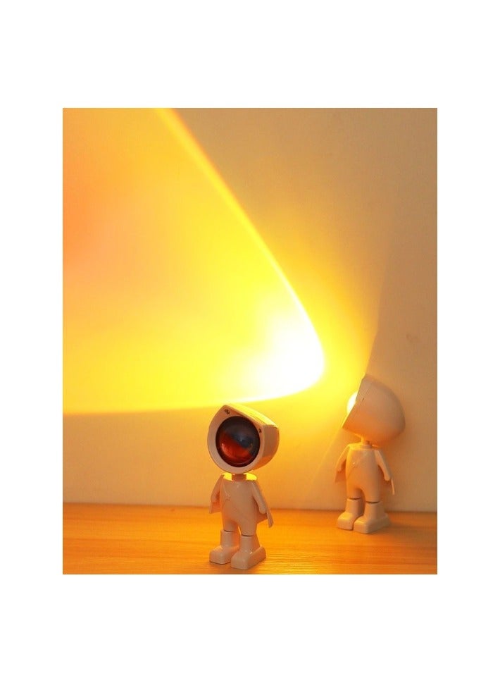 Astronaut Moon Lamp Spaceman Children Of The Light Sunset Projection Lamp, Romantic Visual HD Crystal Lens Sunset Night Light Projector for Party Bedroom Decor WITH BATTERY - Image 2