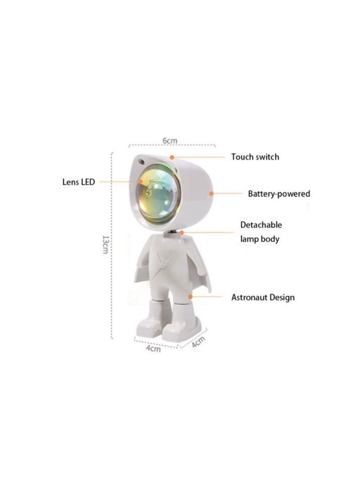 Astronaut Moon Lamp Spaceman Children Of The Light Sunset Projection Lamp, Romantic Visual HD Crystal Lens Sunset Night Light Projector for Party Bedroom Decor WITH BATTERY - Image 3