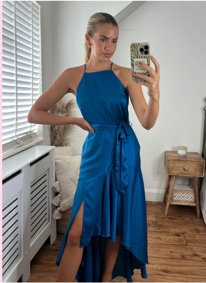 Style Cheat Fleur High Low Satin Dress  - Image 3