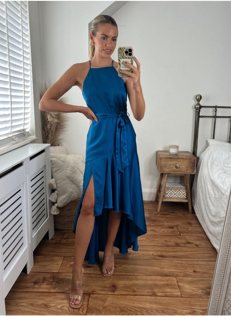 Style Cheat Fleur High Low Satin Dress  - Image 4