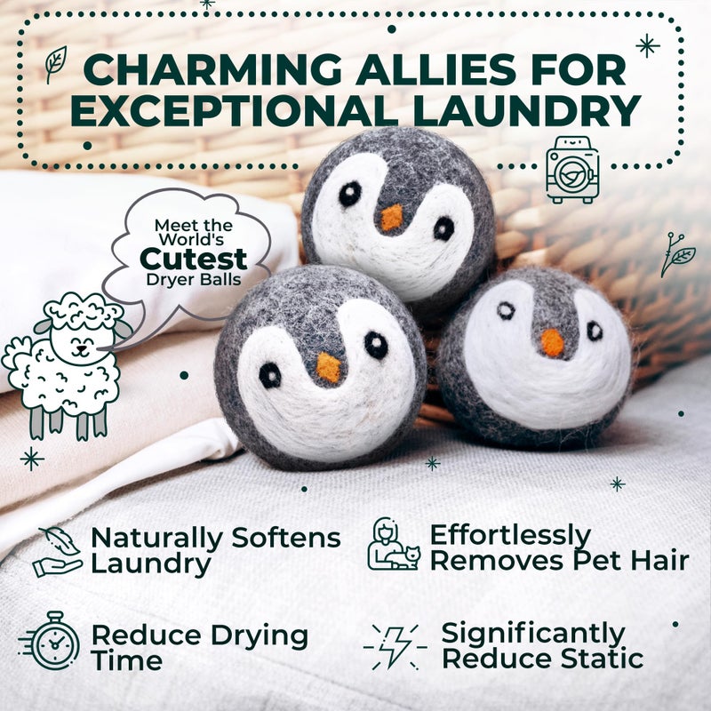 WOOLY HEROES No More Dryer Sheets! XL Wool Dryer Balls 6-Pack, Reusable Laundry Softener & Static Reducer, Eco-Friendly, Long-Lasting, Safe for Sensitive Skin - Image 2