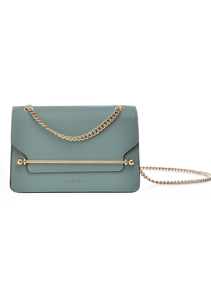 KANELLI Leather hand bag from Kanelli-blue - Image 2