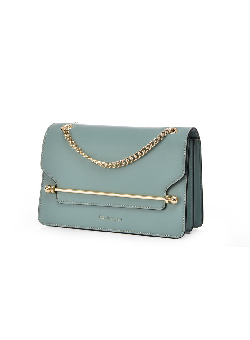 KANELLI Leather hand bag from Kanelli-blue - Image 1