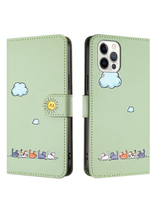 Zaboon Case For iPhone 12 Pro Max Cartoon Cats Leather Phone Case - Image 2