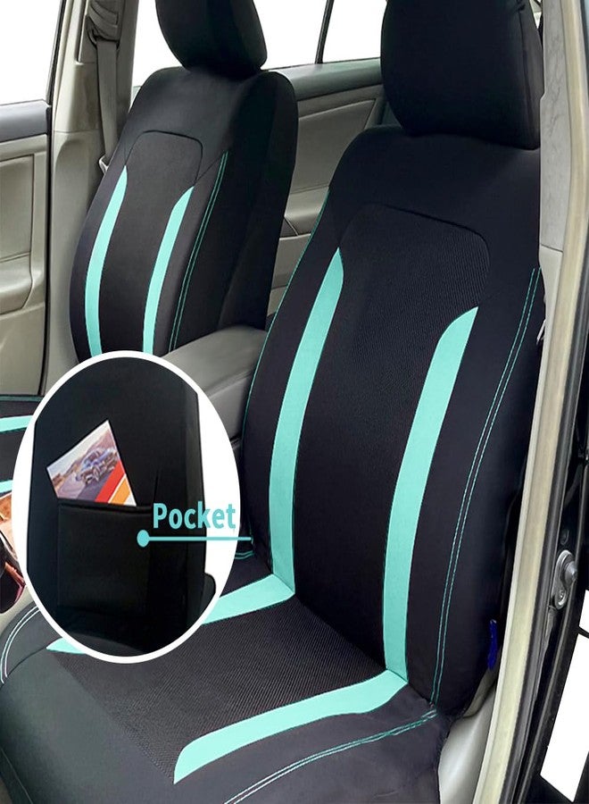 carleef 4PCS Cooling Car Seat Covers,Breathable Front Seat Covers with Mesh Construction and Foam Padding,Car Seat Protector to Reduce Back Sweating,Universal Car Interior for Car SUV (Mint) - Image 5