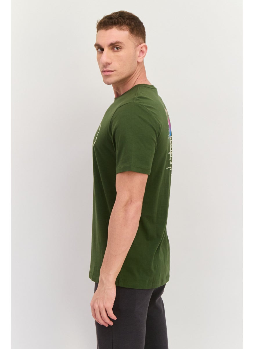 Hurley Men Sportswear Fit Short Sleeve Outdoor T Shirt, Olive  - Image 2