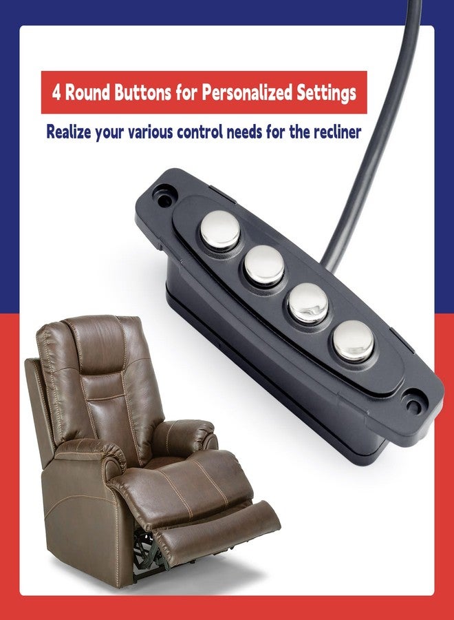 Dusledel WPS4C10073 Power Recliner Controller for RMT Controller Hand Control Replacement Replace 23300235X000 23300195X000(B) DK.08.07.110 141600640, with 4 Button 5 Male and 2 Female Pin Lift Chairs Cable - Image 4