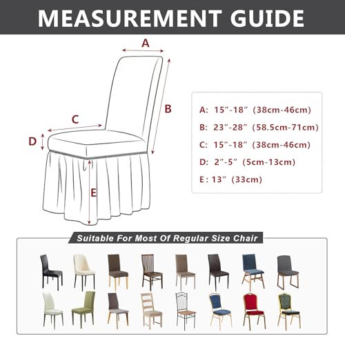 molasofa Chair Covers for Dining Room Set of 4 Stretch Chair Slipcovers with Skirt for Kitchen Seat Protectors Wedding Banquet Decor Kids Pets Spandex Fabric Washable (4pcs, Dark Green) - Image 5