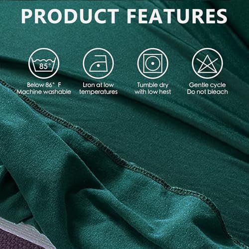 molasofa Chair Covers for Dining Room Set of 4 Stretch Chair Slipcovers with Skirt for Kitchen Seat Protectors Wedding Banquet Decor Kids Pets Spandex Fabric Washable (4pcs, Dark Green) - Image 4