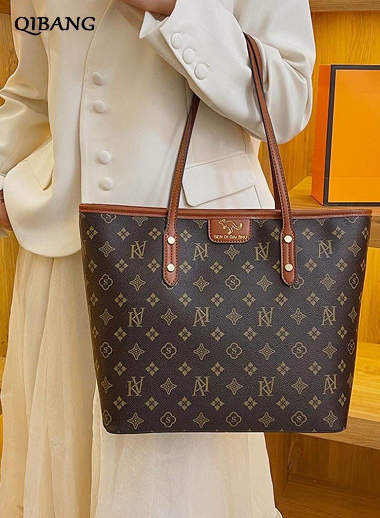 QIBANG 2026 new Tote Bag for Women Large Handbags and Purses for Women PU Leather Womens Shoulder Bags - Image 3