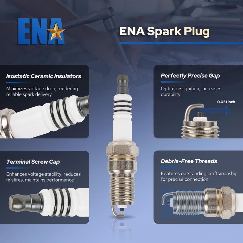ENA Set of 1 Ignition Coil Pack and 6 Spark Plugs with Wire Set 2001-2011 Compatible with Ford Mustang Ranger 4.0L V6 Replacement for FD480 FD490 26686 - Image 5