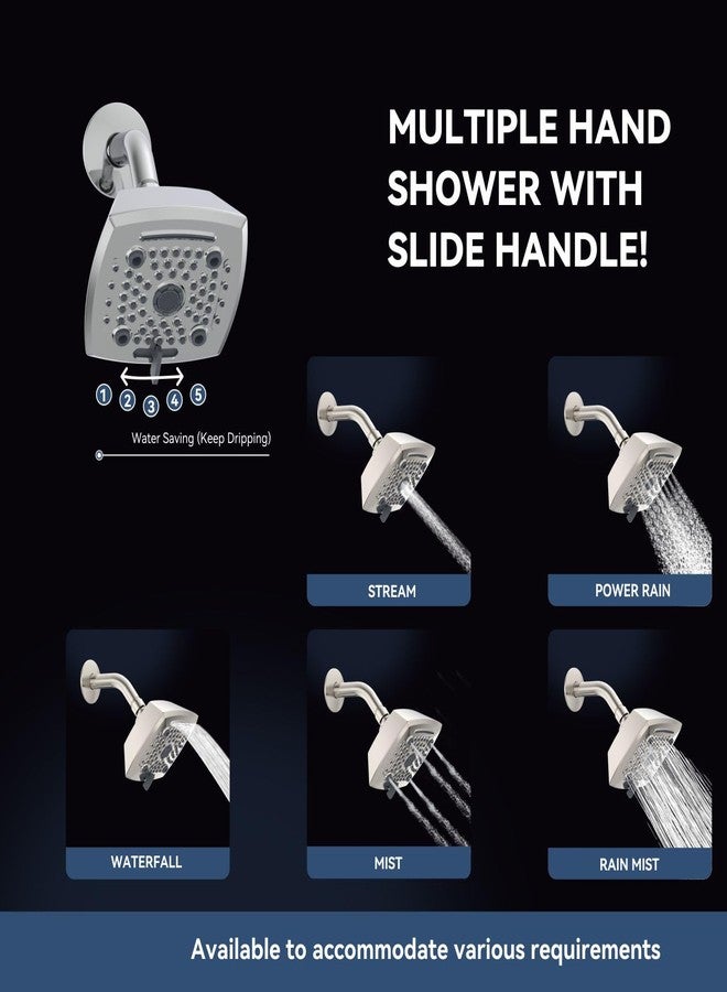 ELLO&ALLO Brushed Nickel Shower Faucet Set with Tub Spout, Single Handle Tub and Shower Faucet Combo Set (Valve Included) - Image 2