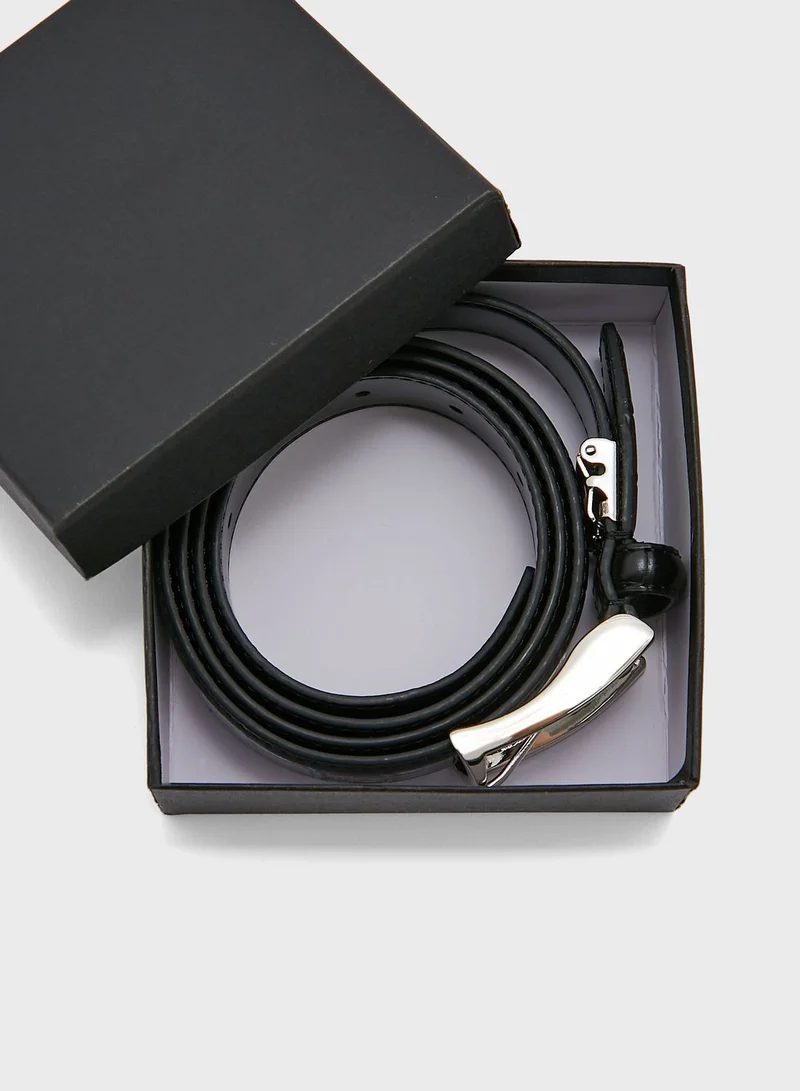 Robert Wood Genuine Leather Croc Formal Belt