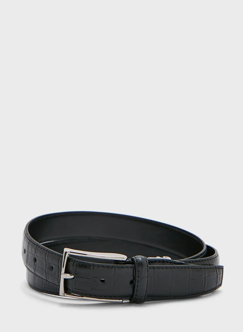 Robert Wood Genuine Leather Croc Formal Belt