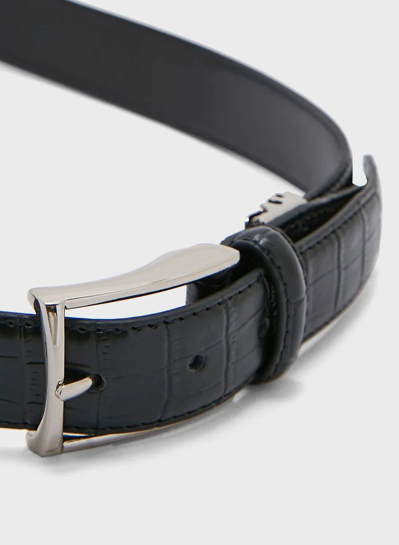 Robert Wood Genuine Leather Croc Formal Belt