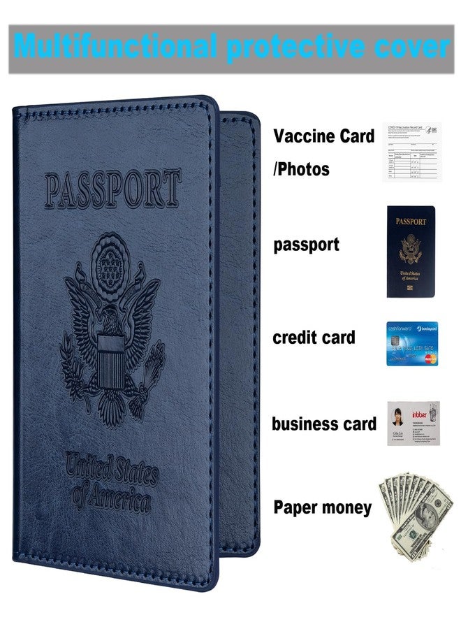 Herain Passport Holder 2Pcs, Passport Cover Wallet Case for Women Men Family, Passport Book Holders Travel Must Haves Cruise Ship Essentials (Dark Blue & Rose Gold) - Image 5