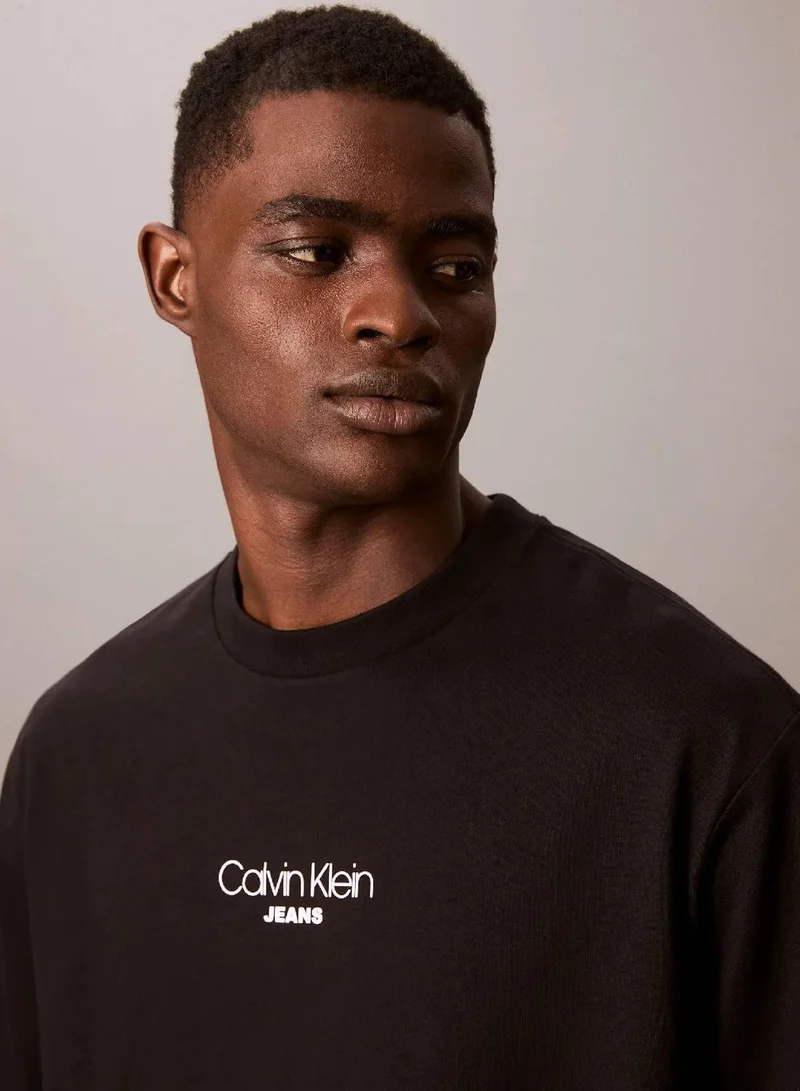 Calvin Klein Jeans Black Logo Graphic Relaxed T-Shirt for Men | Best Price UAE