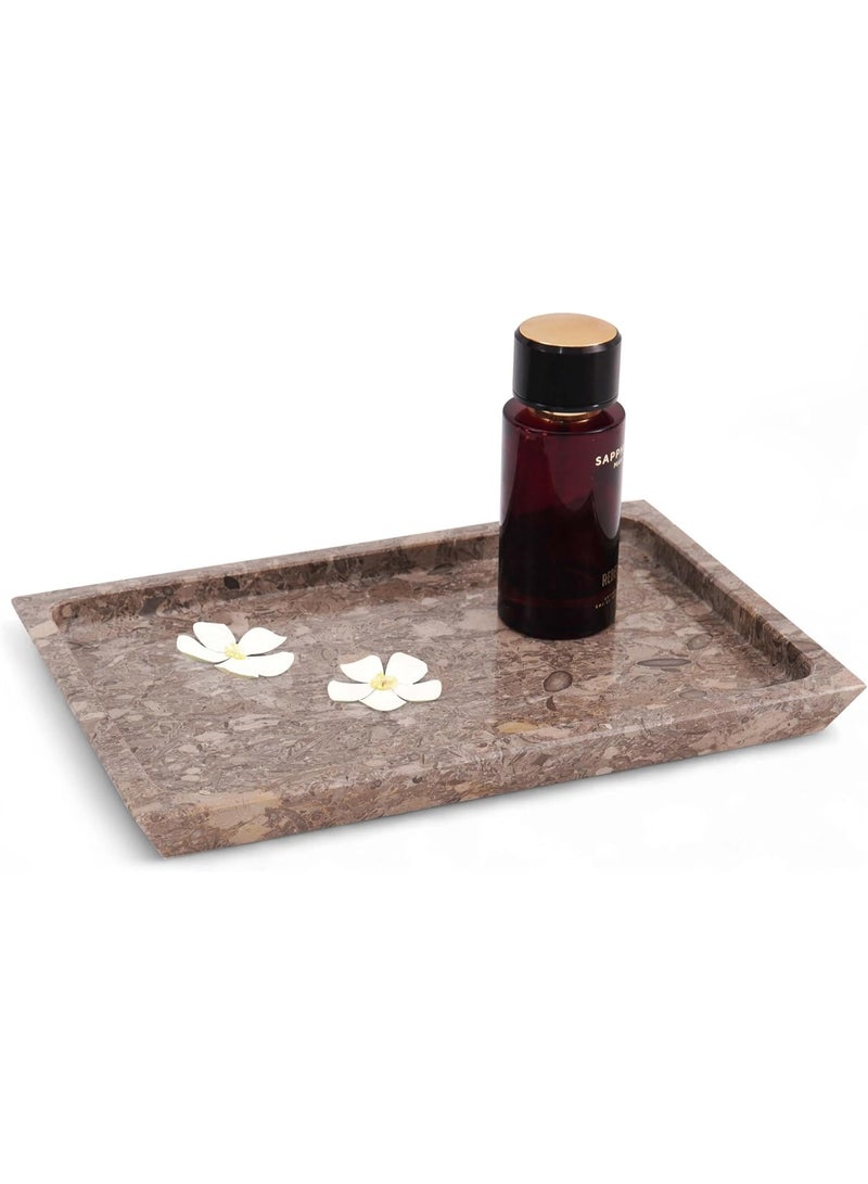 RADICALn Handmade Oceanic Marble Serving Tray 12 Inch Rectangular Serving Tray Food Serving Platter Decorative Coffee Table Kitchen Home Decor Gift - Image 1
