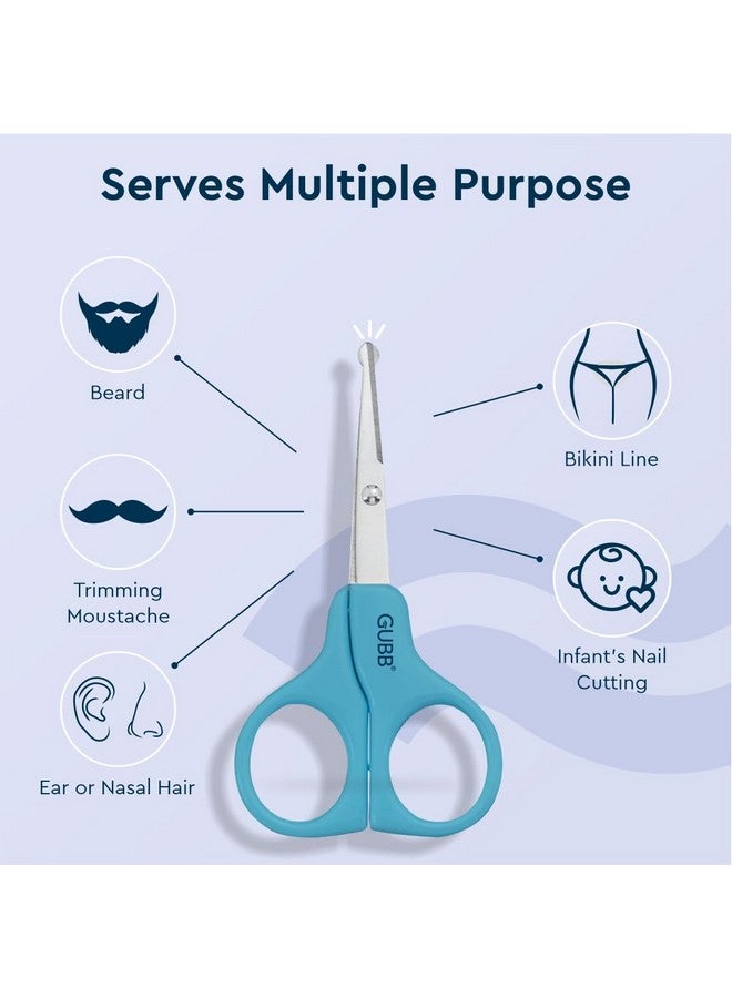 غوب مقص أمان مصمم للرجال والنساء بأكمام واقية وأطراف دائرية لقص شعر آمن، سهولة تشذيب اللحية والشارب، متعدد الأغراض، مقاوم للصدأ، مصنوع من الفولاذ المقاوم للصدأ - Image 3