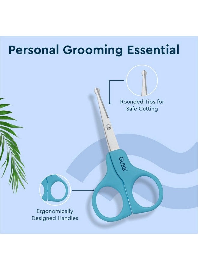 غوب مقص أمان مصمم للرجال والنساء بأكمام واقية وأطراف دائرية لقص شعر آمن، سهولة تشذيب اللحية والشارب، متعدد الأغراض، مقاوم للصدأ، مصنوع من الفولاذ المقاوم للصدأ - Image 2