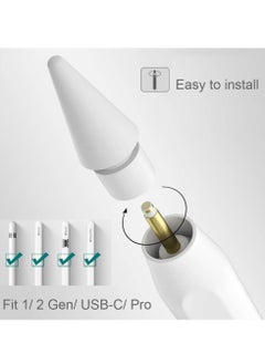 General Replacement Tips for Apple Pencil 2nd Generation/ 1st Generation/USB-C/Pencil Pro Tip(4 Pack)  - Image 2