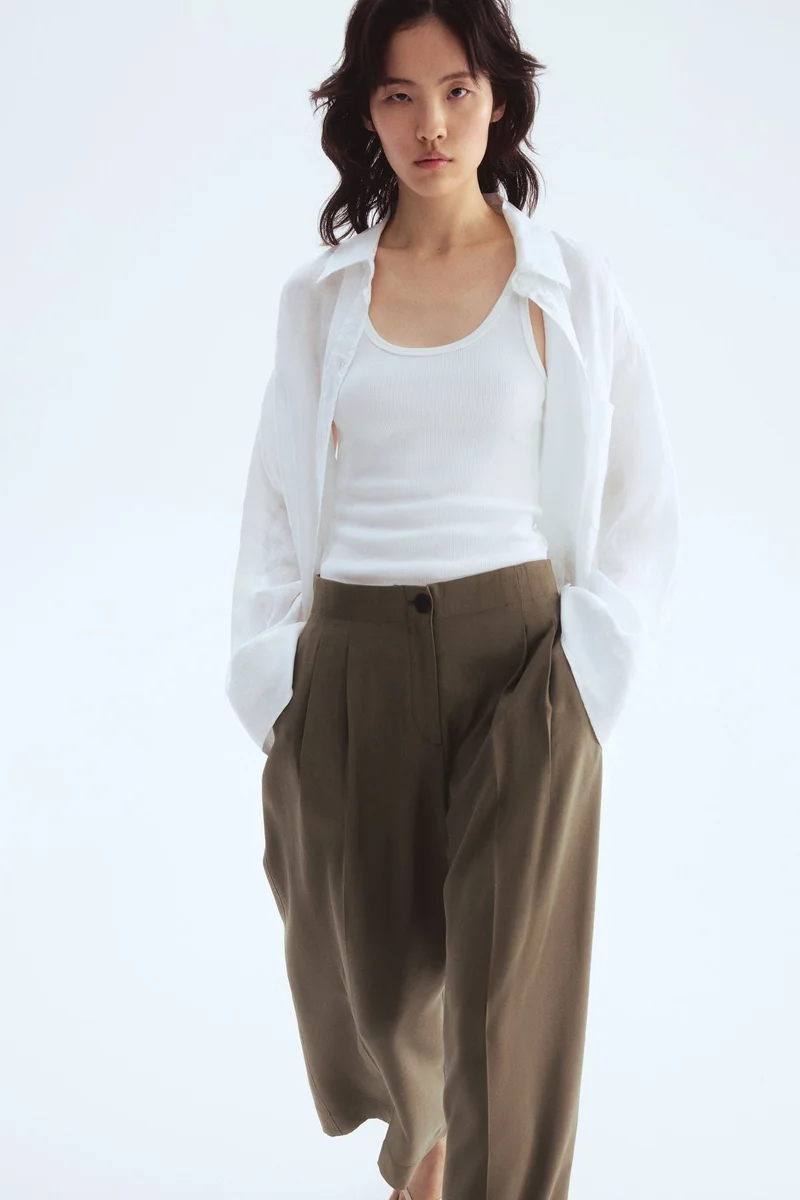 H&M Wide ankle-length trousers