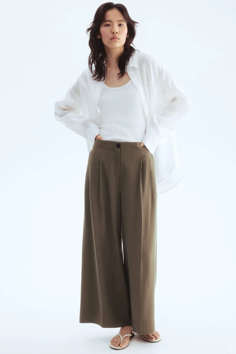 H&M Wide ankle-length trousers