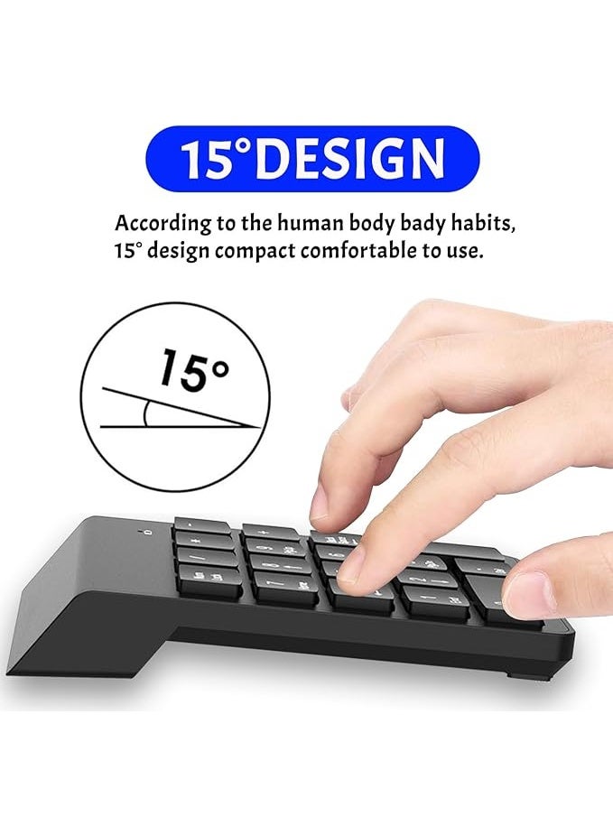 Point Number Pad Wireless Numeric Keypad Numpad 18 Keys with a 2.4GHz USB Receiver ,Portable and Upgraded 10-Key Financial Accounting Numeric Pad for Surface Pro/laptops/desktops/PC - Image 5