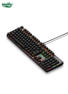104 Keys Green Shaft RGB Luminous Keyboard Computer Game USB Wired Metal Mechanical Keyboard, Cabel Length:1.5m, Style: Ordinary Version (Black)