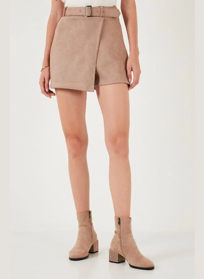 Lela Lela Winter Regular Fit Asymmetrical Cut Zip-Up Short Skirt Women's SHORT SKIRT 5865973