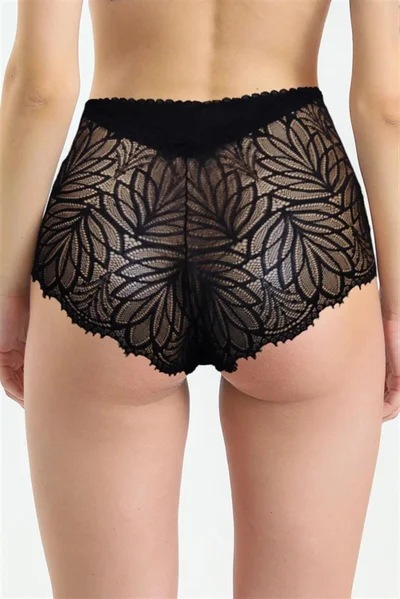 Magic Form 586 Women's High Waist Back Lace Panties-Black