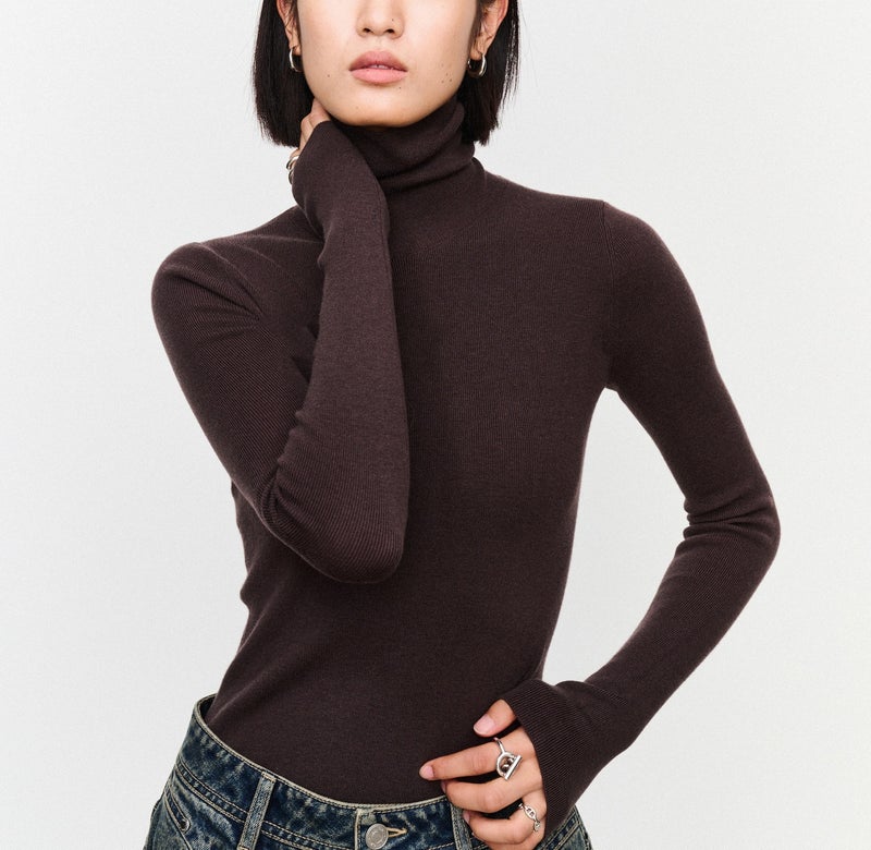 Word of Mouth Backing King_OTW Technology German Yangzi 120s Wool High Elastic Body Shaping Knitted Backing Shirt Women White - Image 2