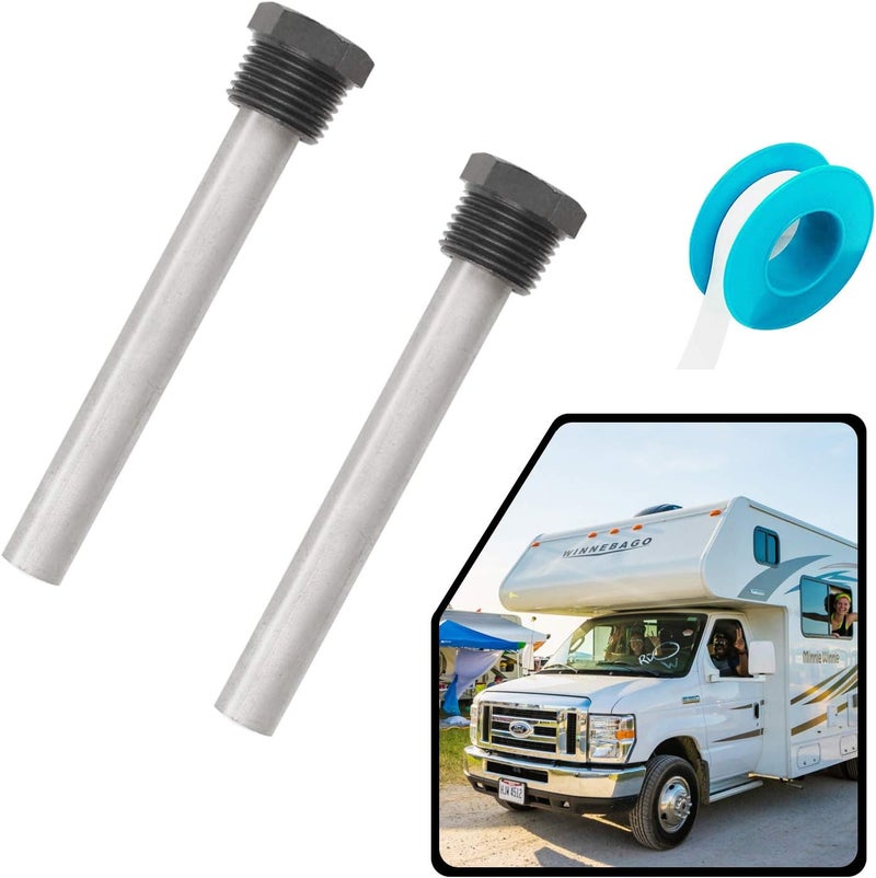 DELE RV Water Heater Magnesium Anode Rod for Atwood Heaters, 2 Pack 1/2" NPT RV Hot Water Tank Anode Rod for RV, Camper and Trailer Water Heaters - Image 1