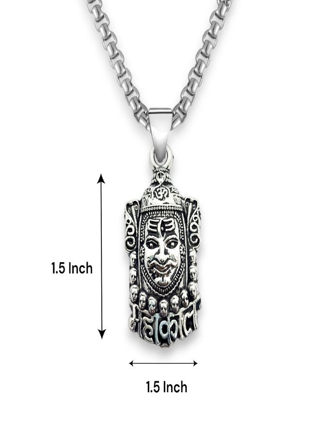 Elleva Mahadev Locket for Men Stainless Steel Pendant | Lord Shiva Necklace Mahakal Chain for Boys Shivling Style |Birthday Gifts for Best Friend, Boyfriend, Brother (Pack of 1) - Image 3