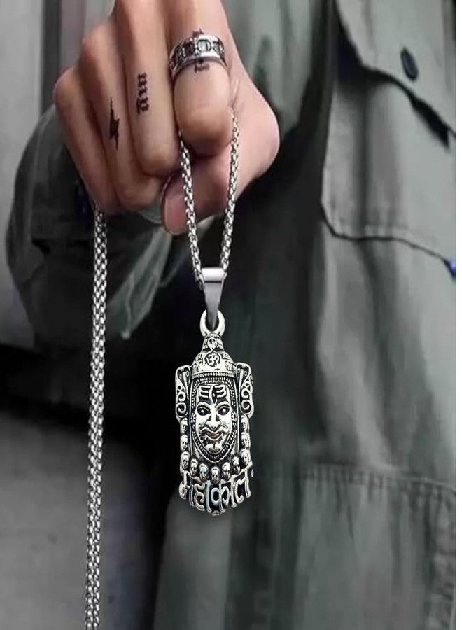 Elleva Mahadev Locket for Men Stainless Steel Pendant | Lord Shiva Necklace Mahakal Chain for Boys Shivling Style |Birthday Gifts for Best Friend, Boyfriend, Brother (Pack of 1) - Image 5