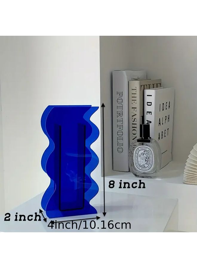 Mirror High Wavy Geometric Acrylic Vase Modern Ornament For Home Office Wedding Winter Xmas Christmas Decoration - Image 4