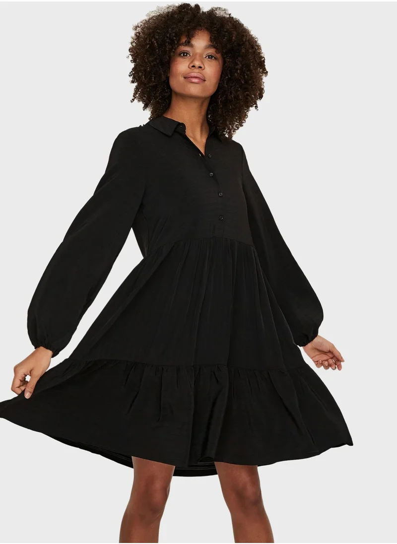 VERO MODA Pleated Balloon Sleeve Dress