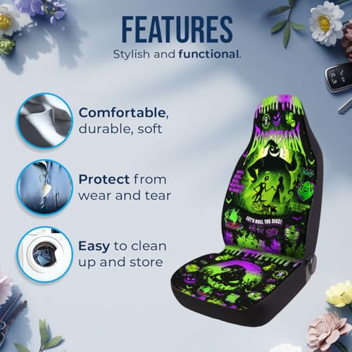 GENANY Bad Queen Car Seat Covers Set of 2, Horror Breathable Front Seat Covers for Truck Sedan SUV, Couple Car Accessories, Horror Gift for Women Men - Image 5
