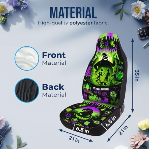 GENANY Bad Queen Car Seat Covers Set of 2, Horror Breathable Front Seat Covers for Truck Sedan SUV, Couple Car Accessories, Horror Gift for Women Men - Image 4