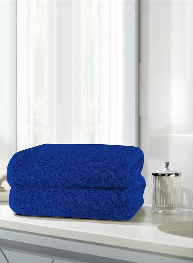 1Chase Set of 2 - 70x140 CM Premium Bath Towel 650 GSM , Roytal Blue - Image 4