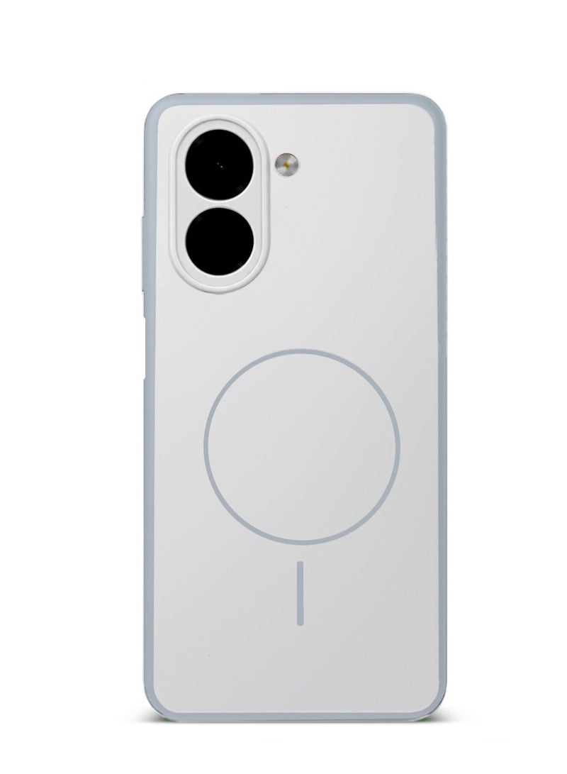 Wtech Honor X7e 5G 2026 SilkTouch Premium Matte Silicone Protective with Thin Magsafe (MCMPMN) - Grey - Image 3
