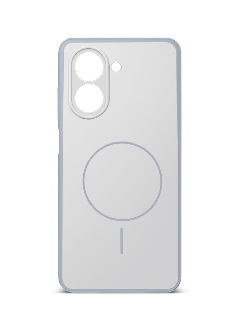 Wtech Honor X7e 5G 2026 SilkTouch Premium Matte Silicone Protective with Thin Magsafe (MCMPMN) - Grey - Image 4