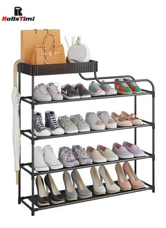 RollsTimi  6-Layer Iron Plastic Shoe Rack Storage Stackable Shoes Boots Organizer for Closet Bedroom Hallway,Black  - Image 5